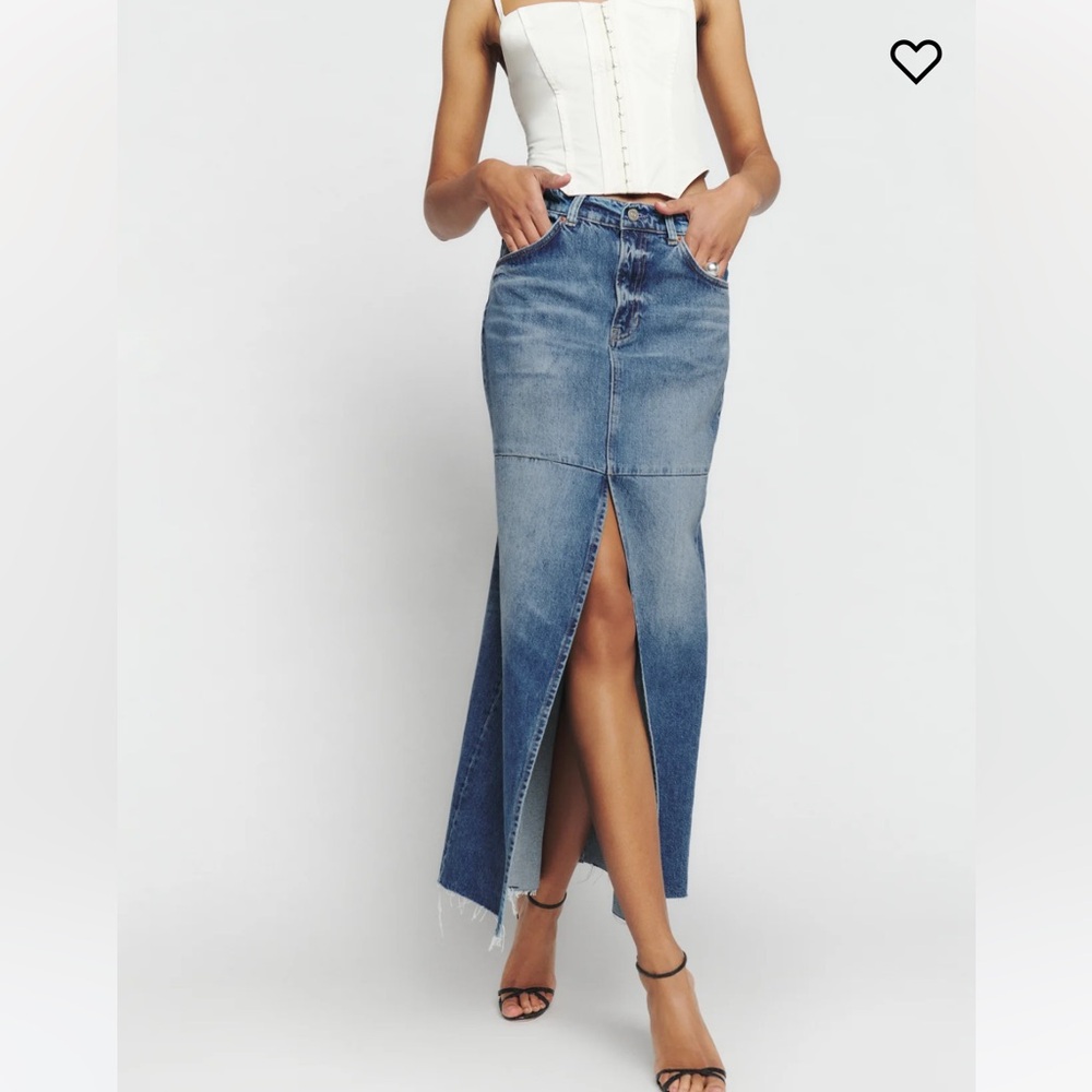 REFORMATION Tazz Denim Skirt Sz 25 **NWT**